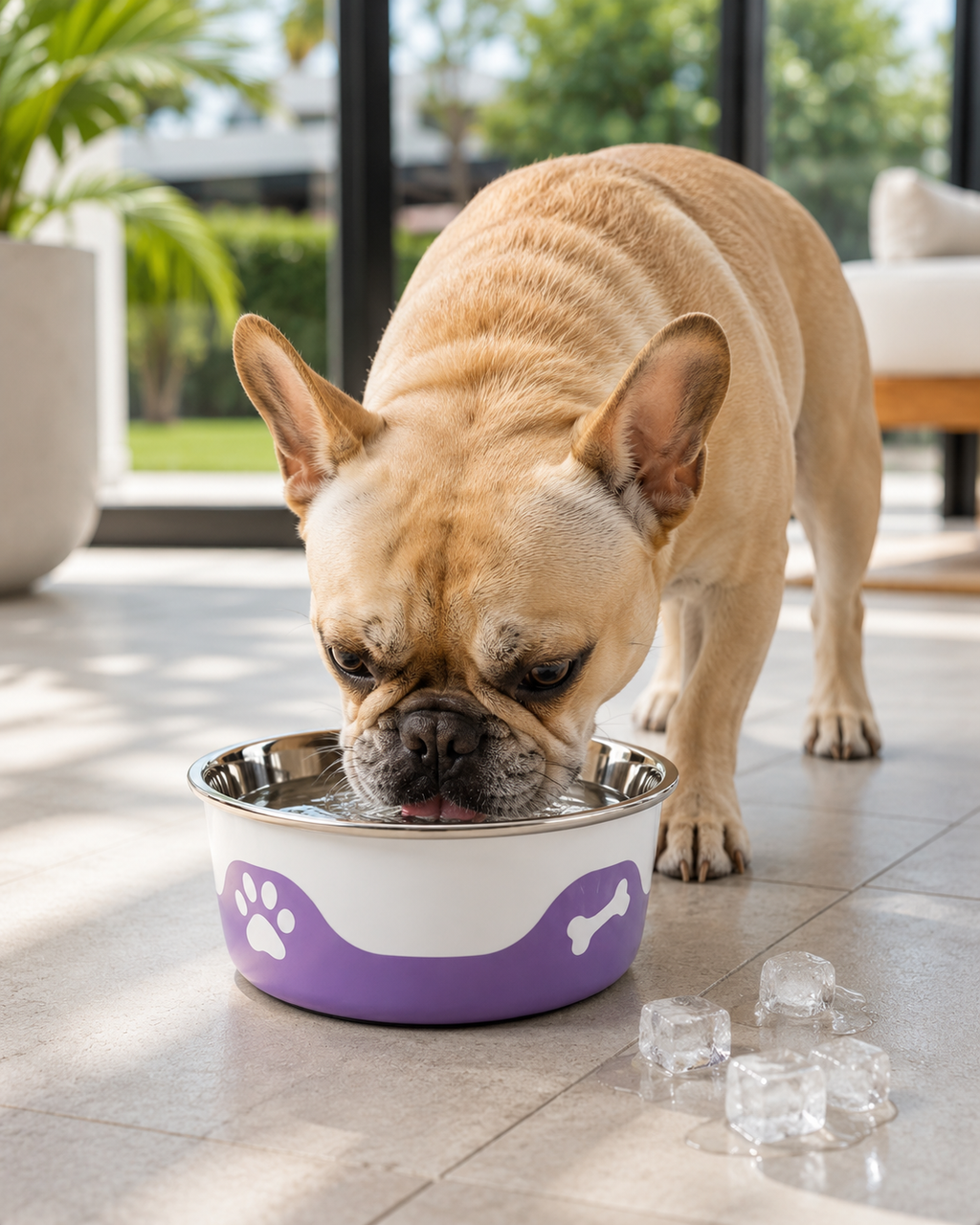 Grape-ThermaCool Dog & Cat Bowls