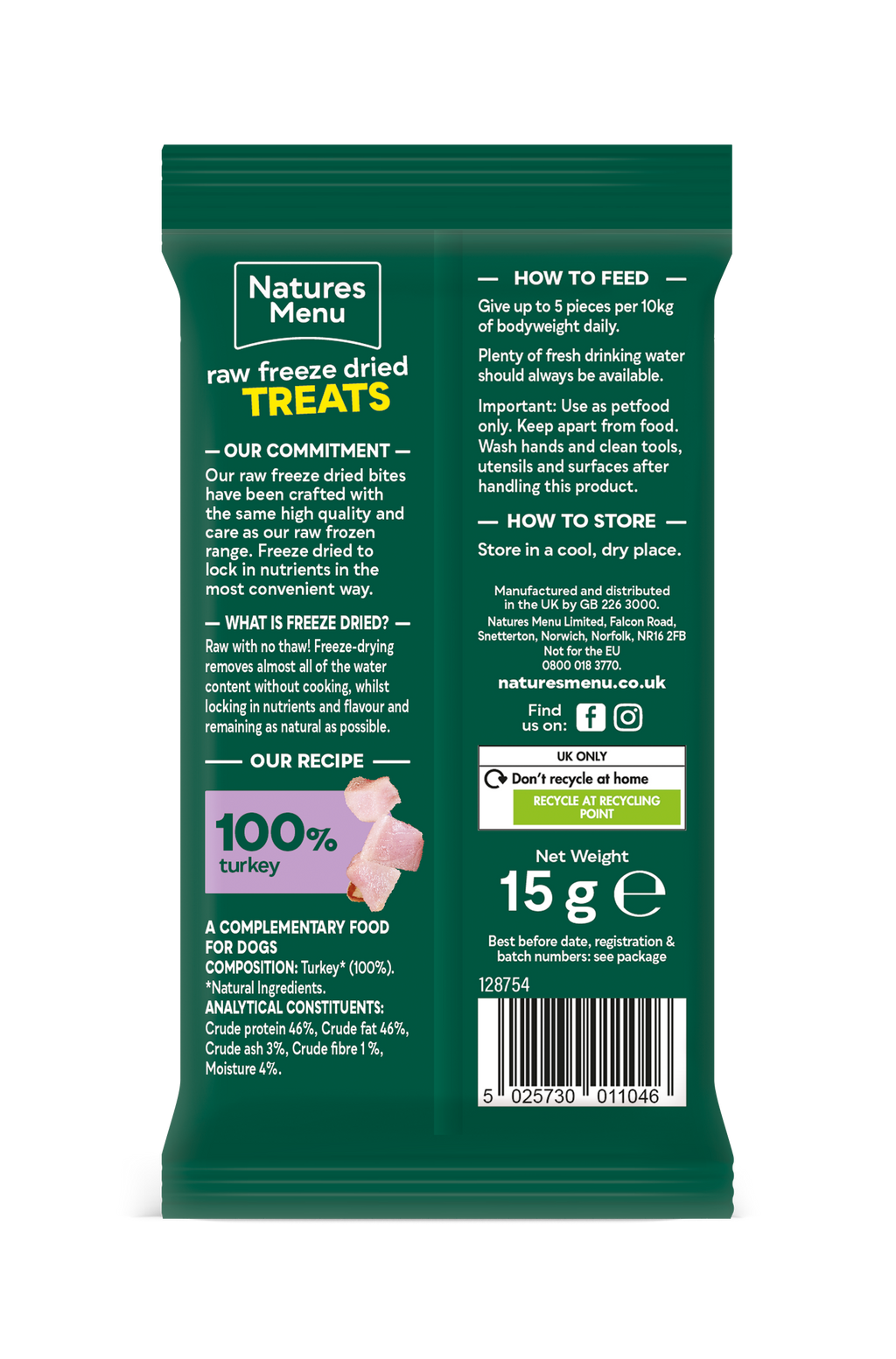 Natures Menu Freeze-Dried Bites Turkey 15g
