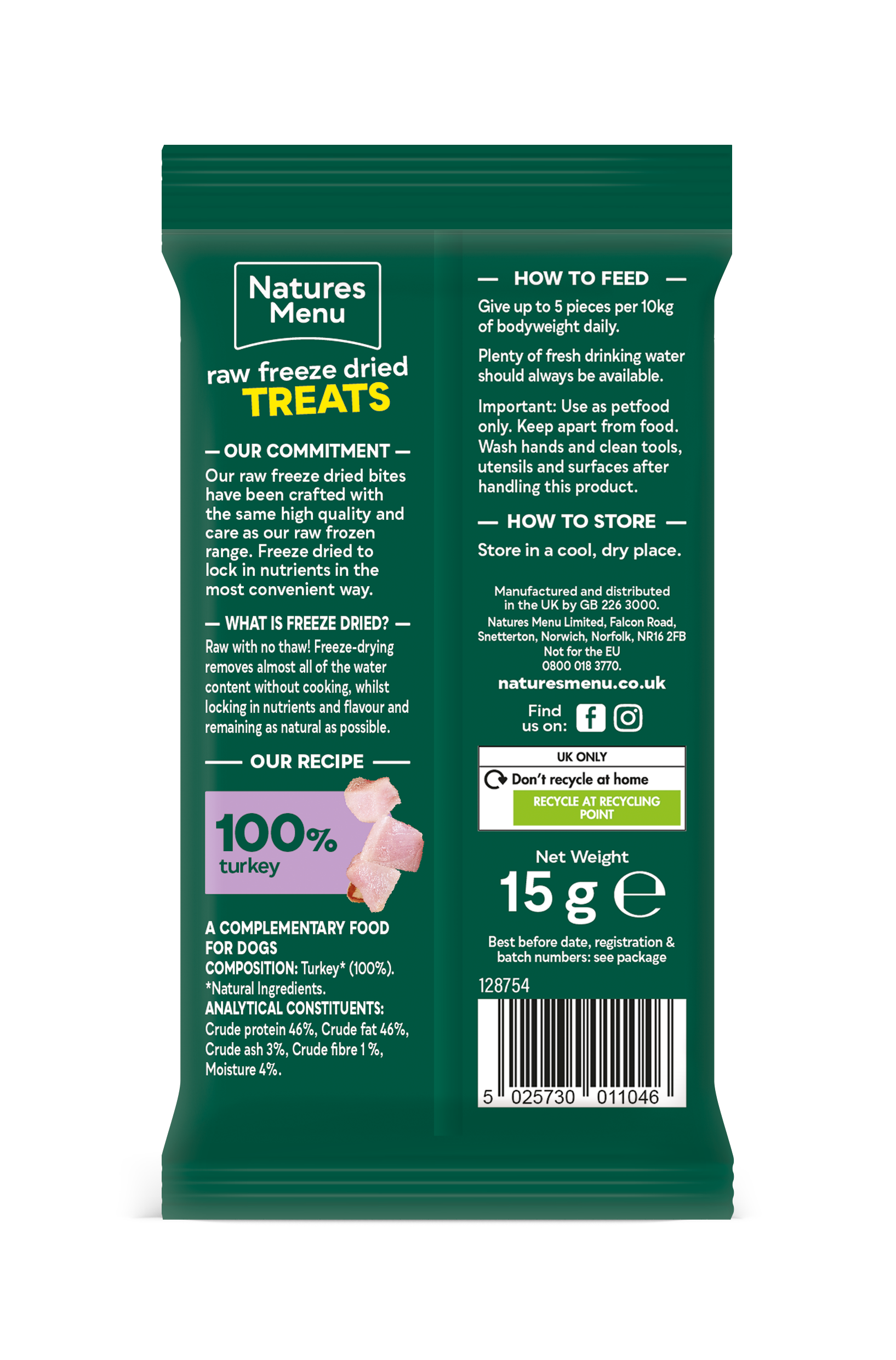 Natures Menu Freeze-Dried Bites Turkey 15g