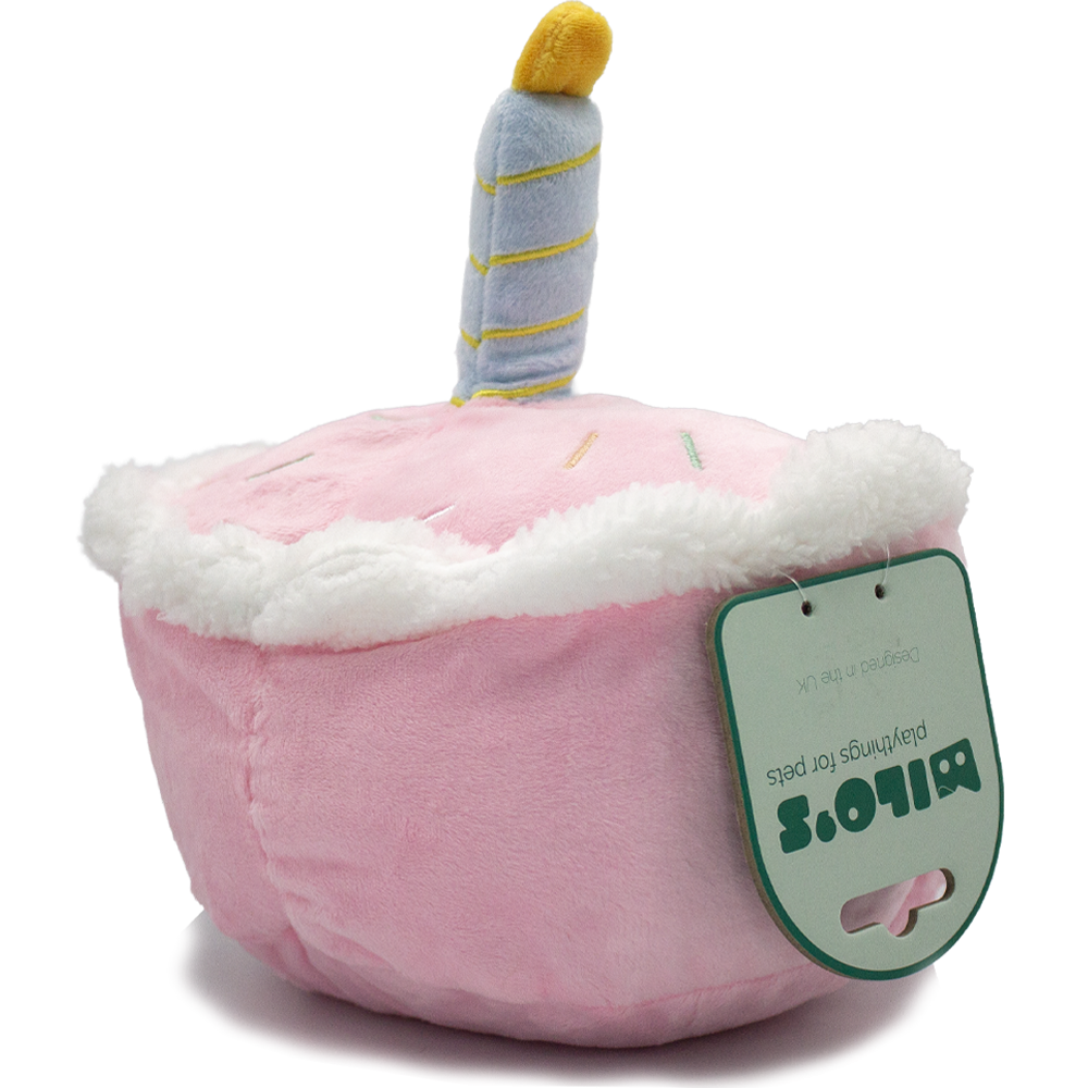 Milos Happy Birthday Cake Plush Dog Toy - Pink