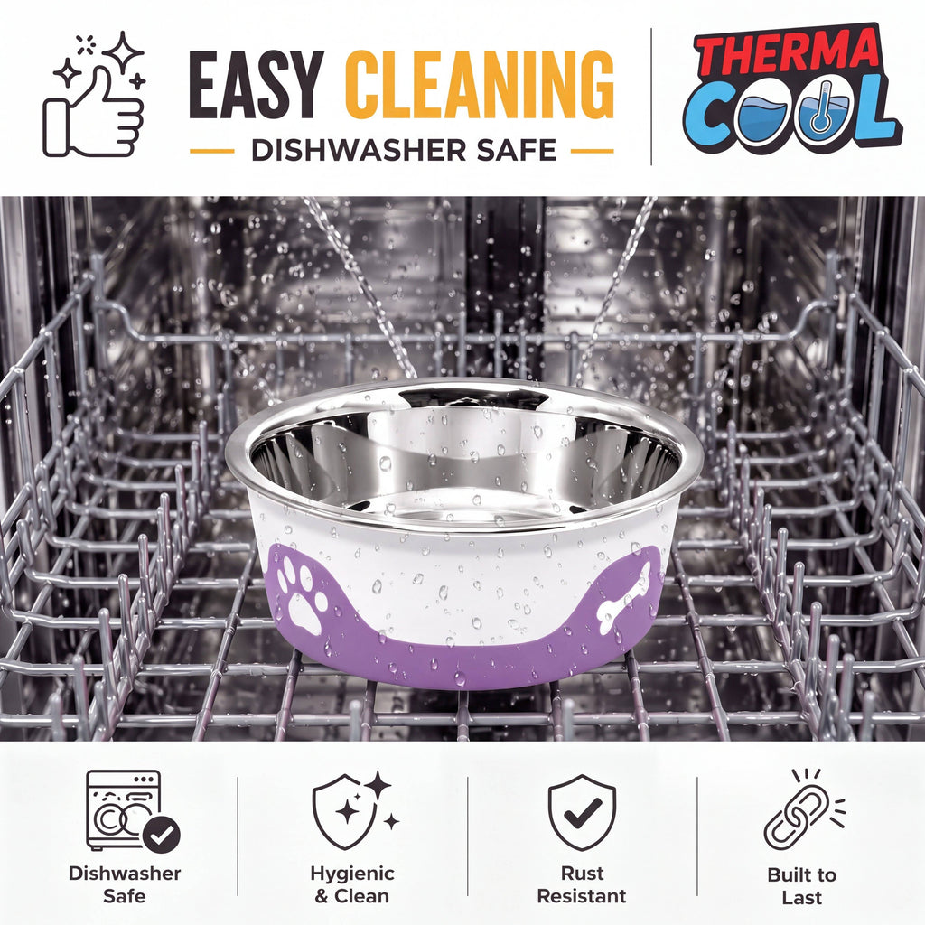 Grape-ThermaCool Dog & Cat Bowls