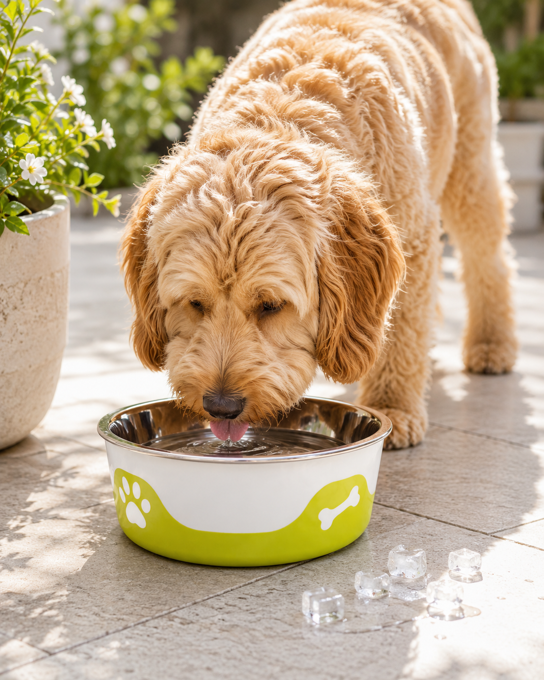 Olive Green-ThermaCool Dog & Cat Bowls
