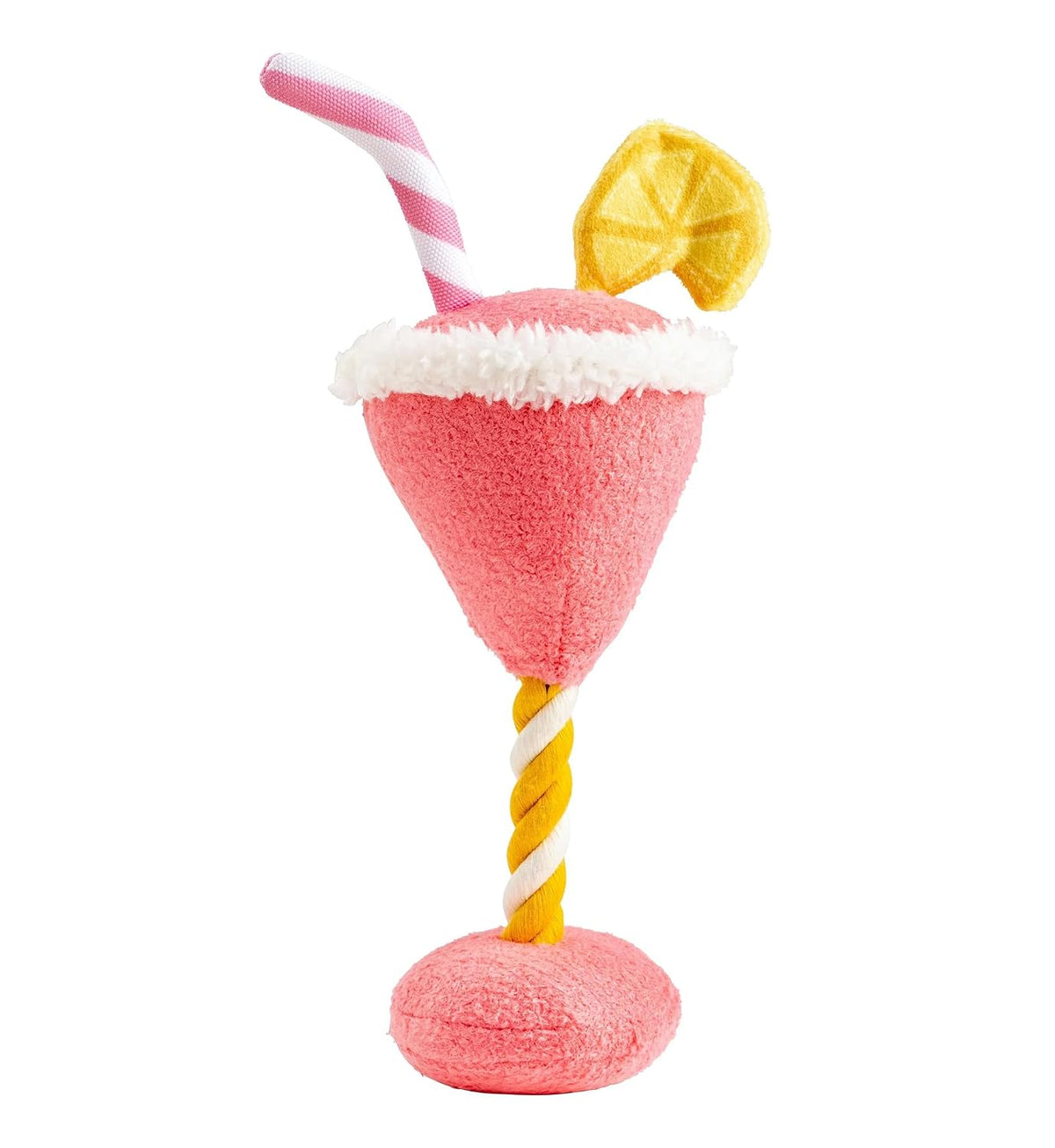 House of Paws Cocktail Rope Dog Toy - Durable Fetch and Tug Play with Squeaker, Fun Interactive Toy