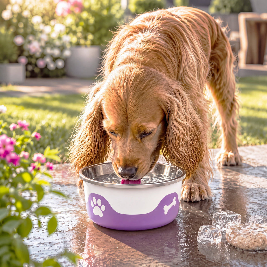 Grape-ThermaCool Dog & Cat Bowls