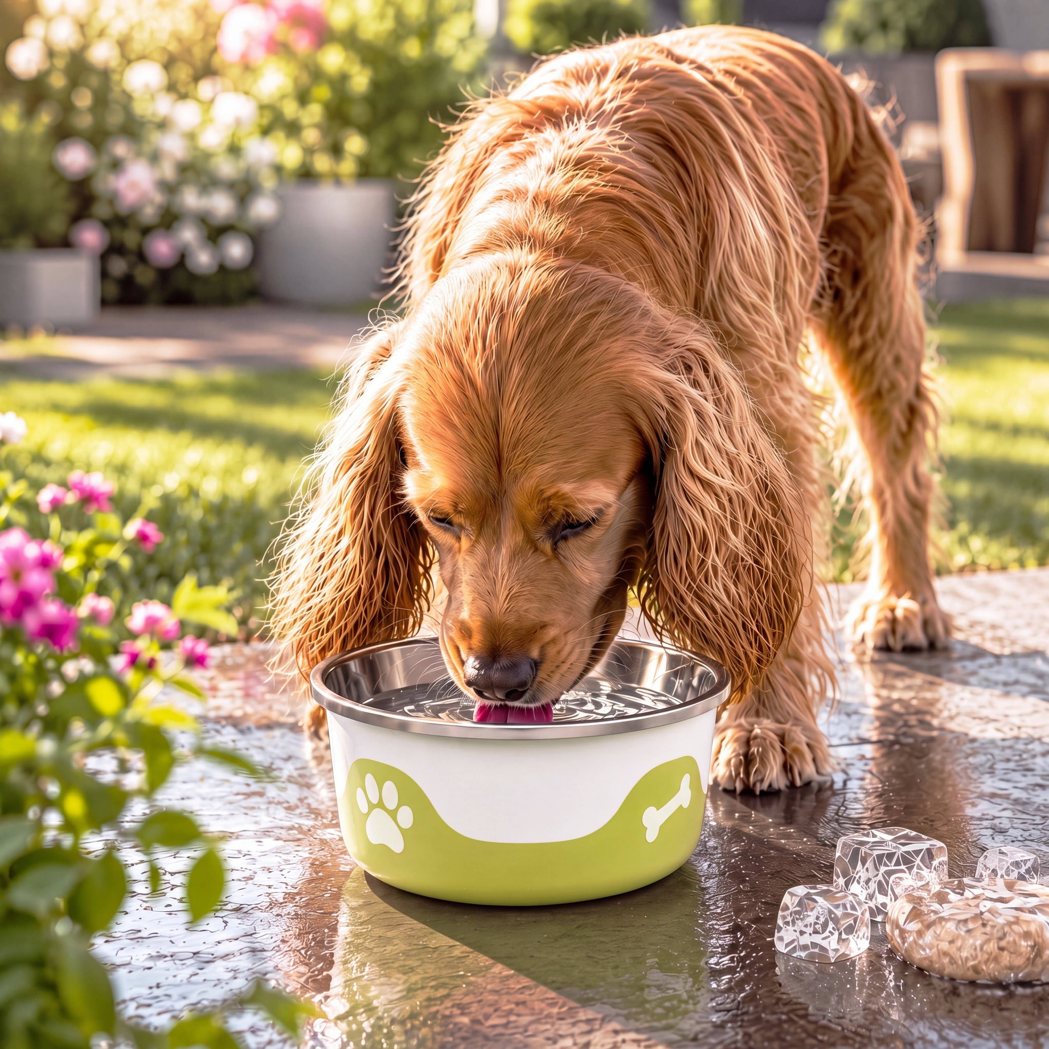 Olive Green-ThermaCool Dog & Cat Bowls