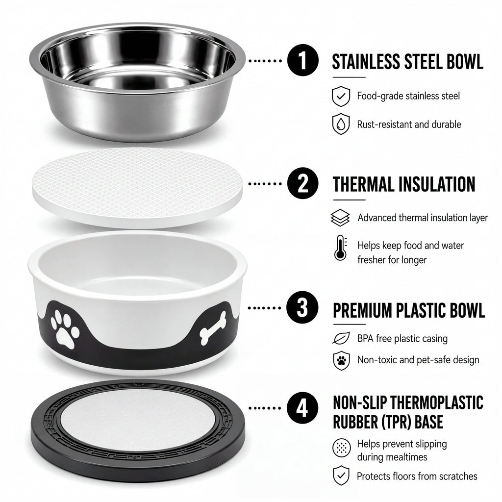 Espresso-ThermaCool Dog & Cat Bowls