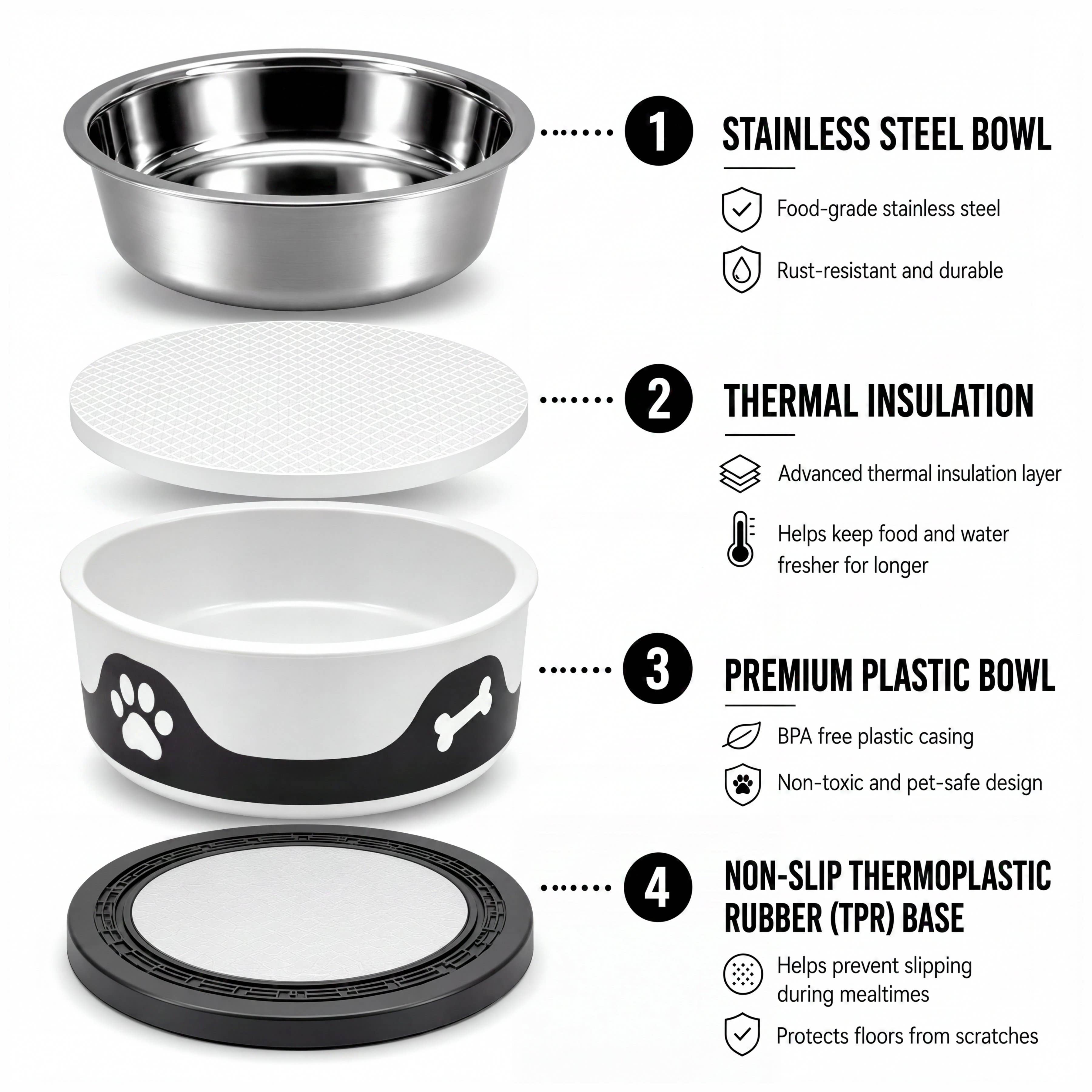 Espresso-ThermaCool Dog & Cat Bowls