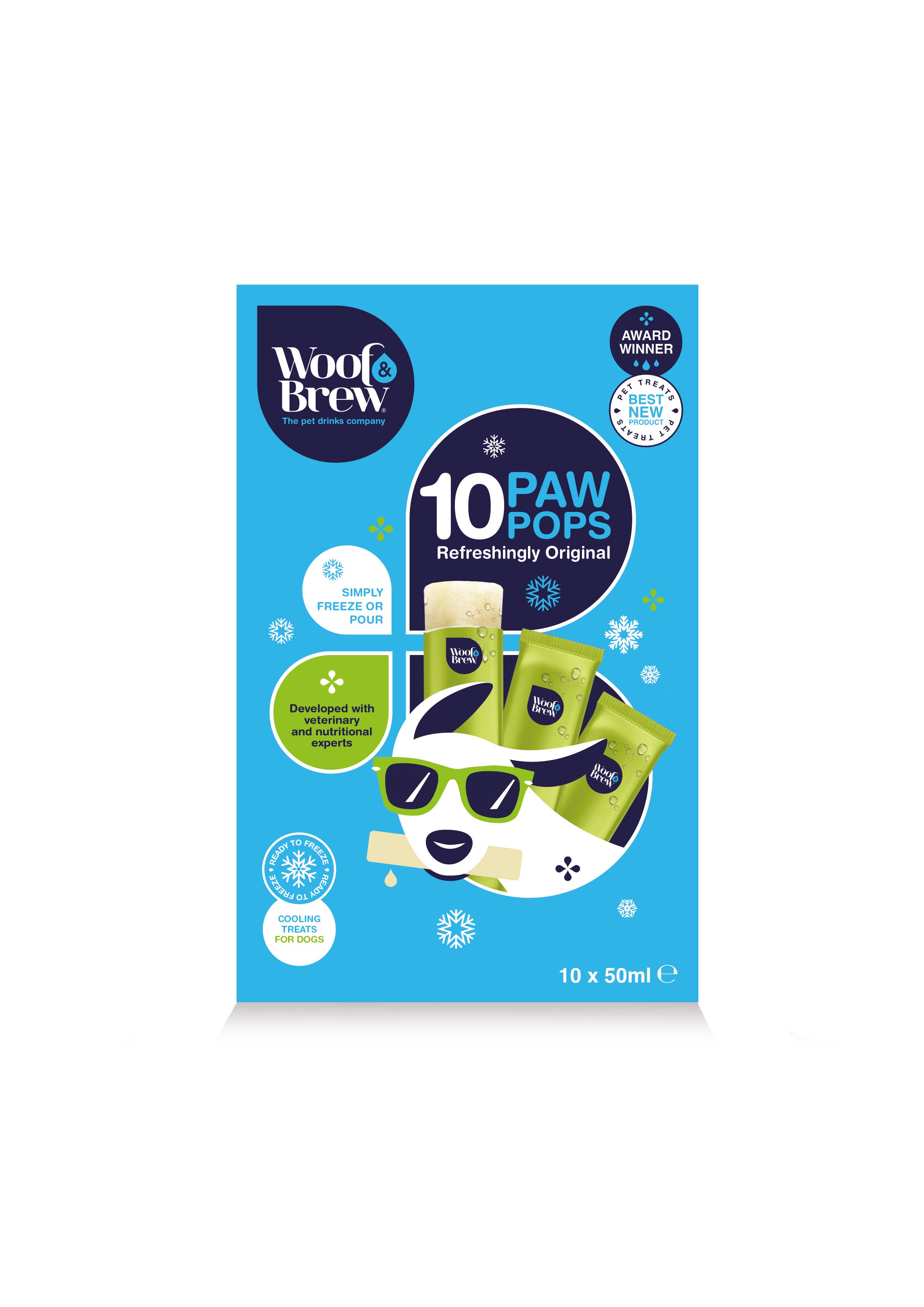 Woof&Brew Paw Pops for Dogs  - Freeze Pops for Dogs - Doggy Ice Pops