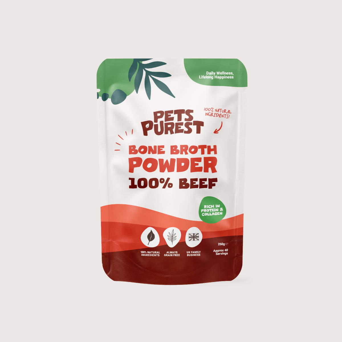 Pets Purest Beef Bone Broth Powder for Dogs and Cats 250g