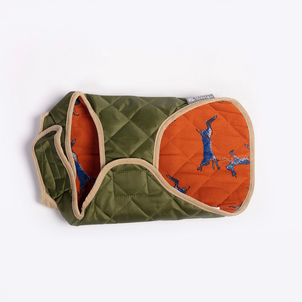 Forest Green Quilted Dog Coat by Danish Design