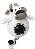 House Of Paws Cow Cord Toy With Spikey Ball Dog Toy