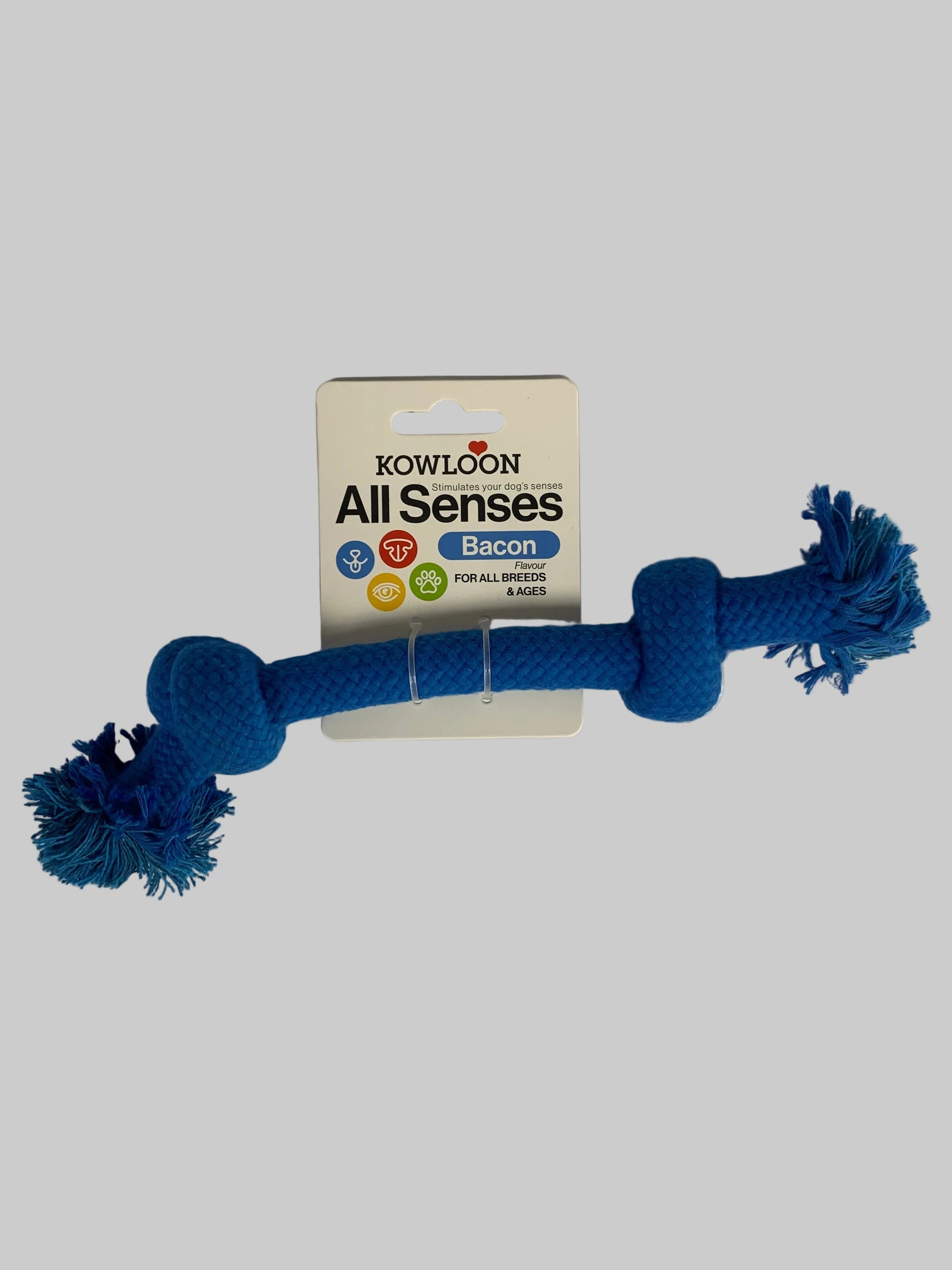 Kowloon All Senses Knotted Rope Dog Toy - Blue/Bacon