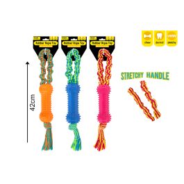 Stretchy Rope & Rubber Tug Dog Toy 3 Colours