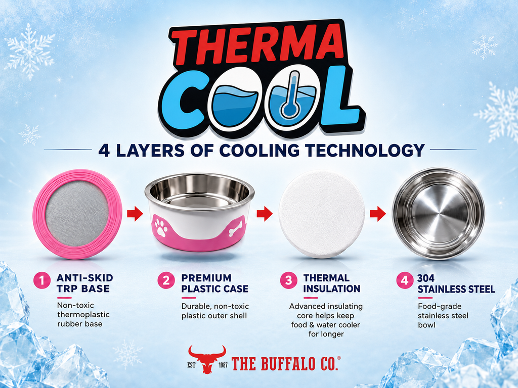 Hot Pink-ThermaCool Dog & Cat Bowls