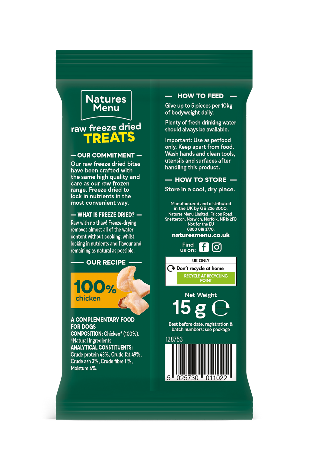 Natures Menu Freeze-Dried Bites Chicken 15g