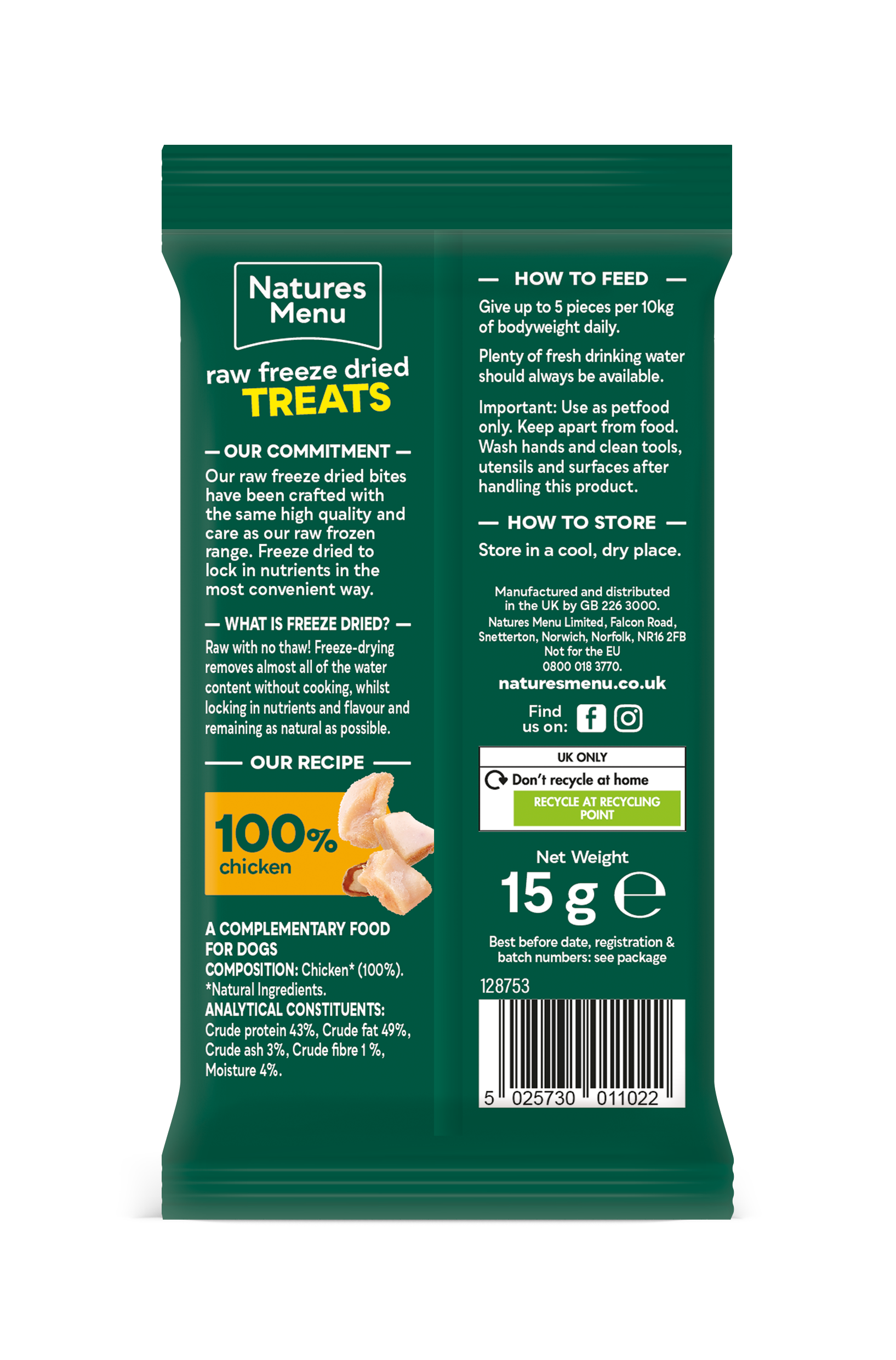 Natures Menu Freeze-Dried Bites Chicken 15g