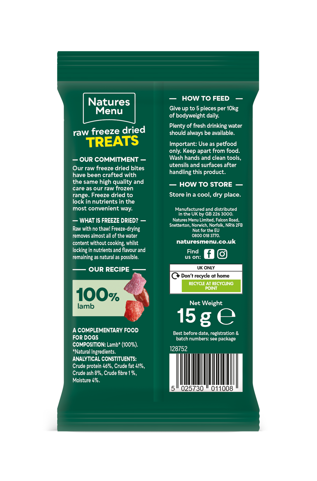 Natures Menu Freeze-Dried Bites Lamb 15g