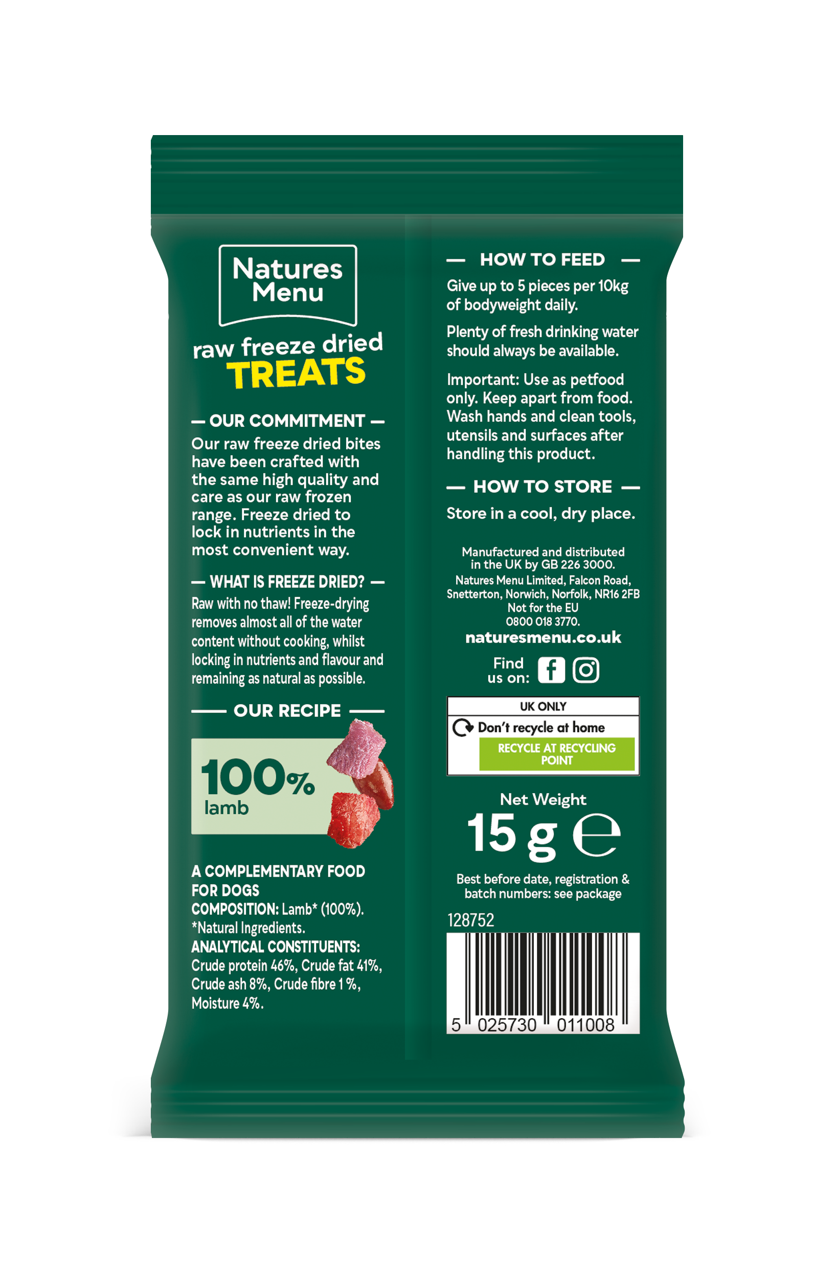Natures Menu Freeze-Dried Bites Lamb 15g