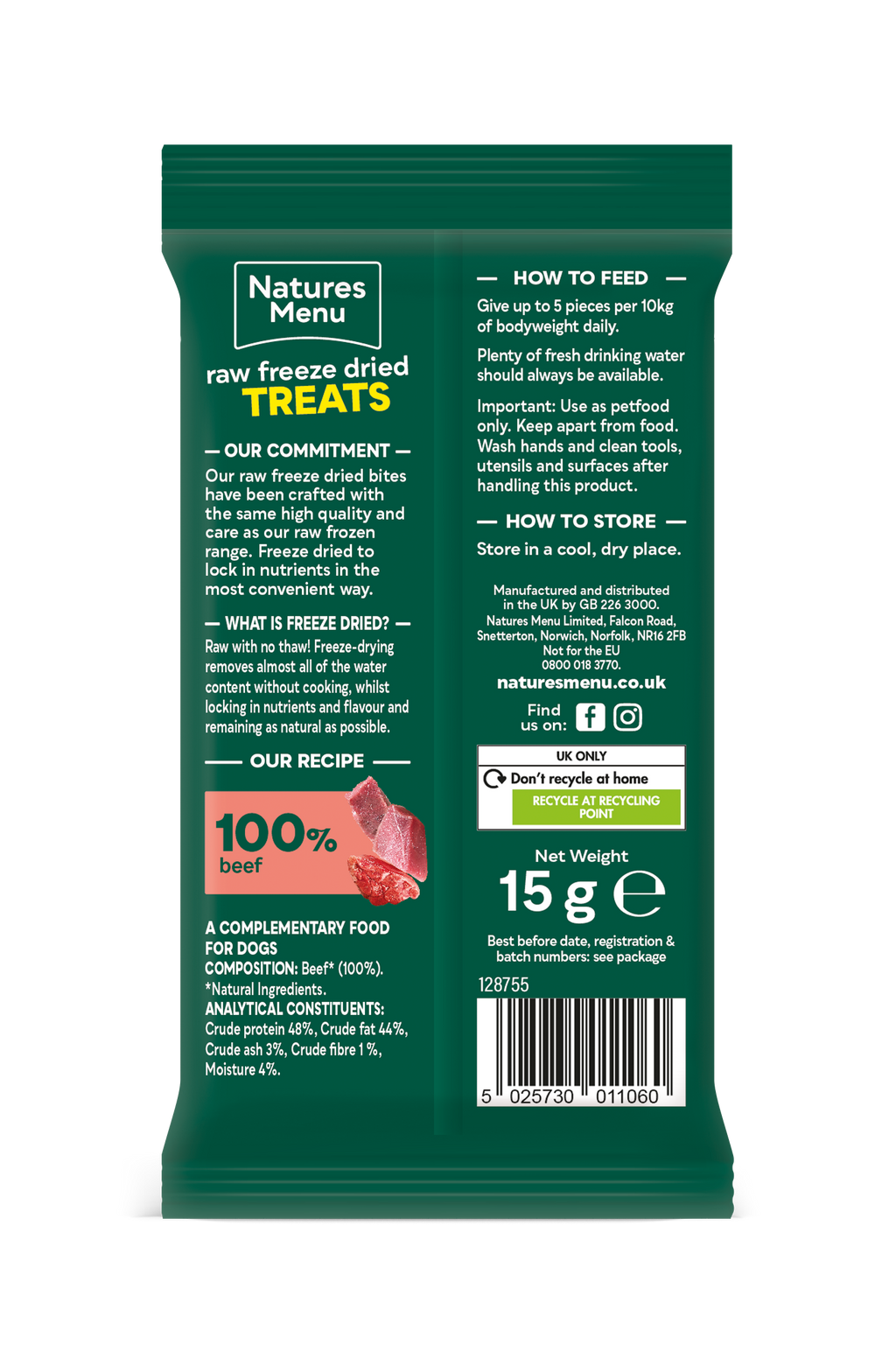 Natures Menu Freeze-Dried Bites Beef 15g