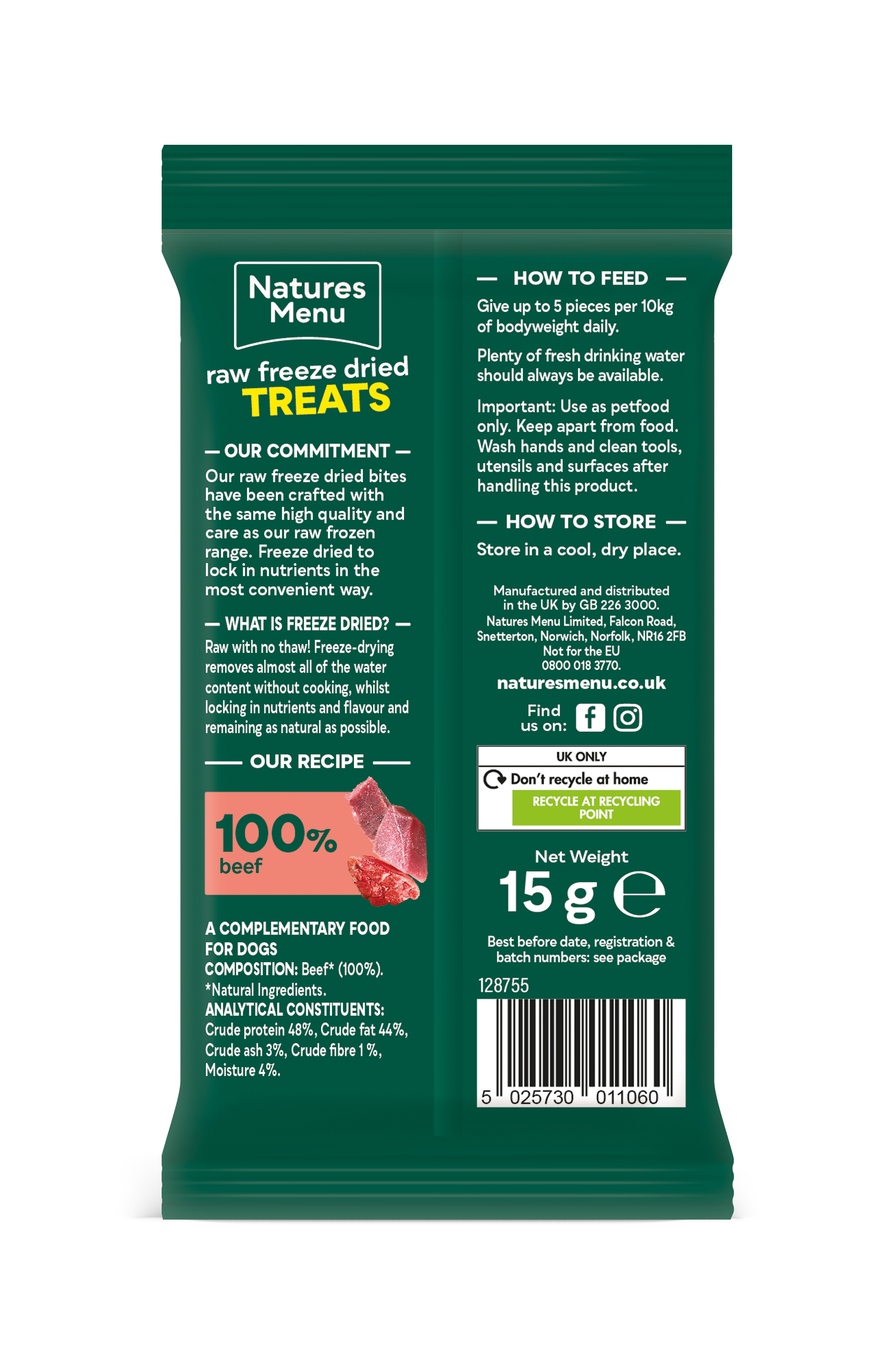 Natures Menu Freeze-Dried Bites Beef 15g