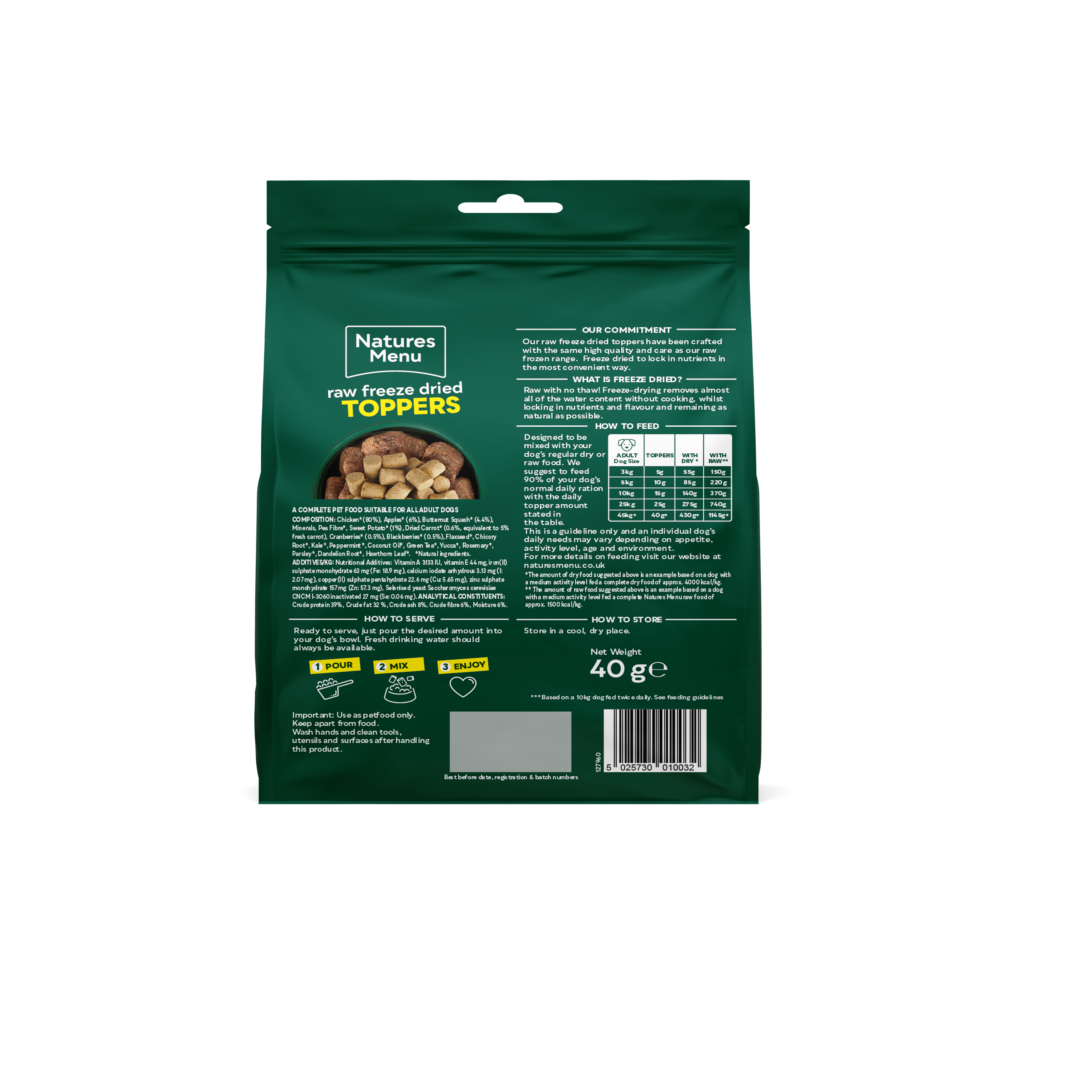Natures Menu Freeze-Dried Topper Chicken 40g