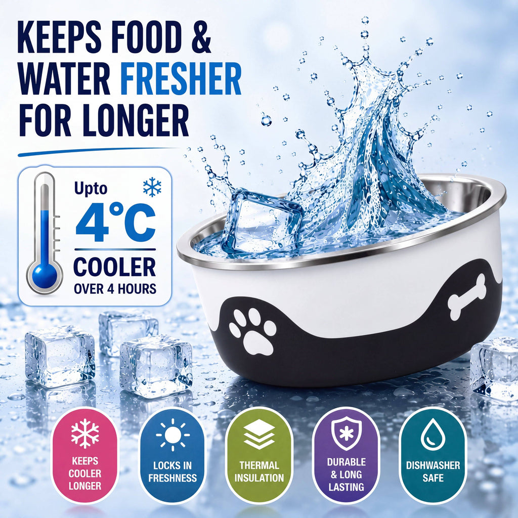 Espresso-ThermaCool Dog & Cat Bowls
