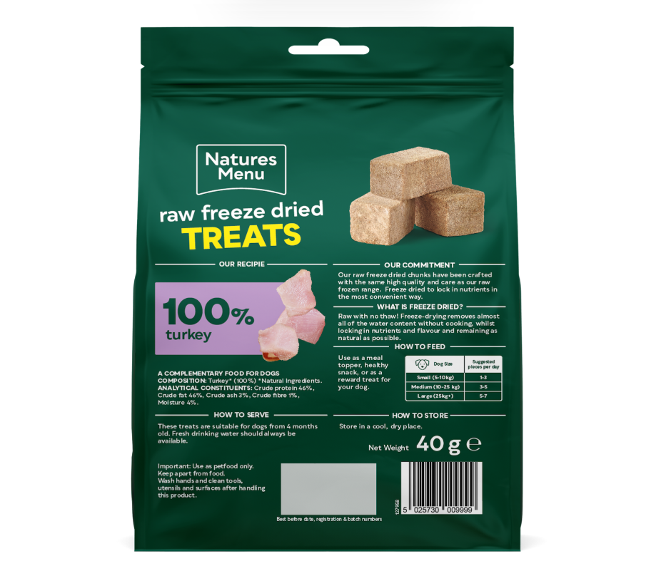 Natures Menu Freeze-Dried Turkey Chunks 40g