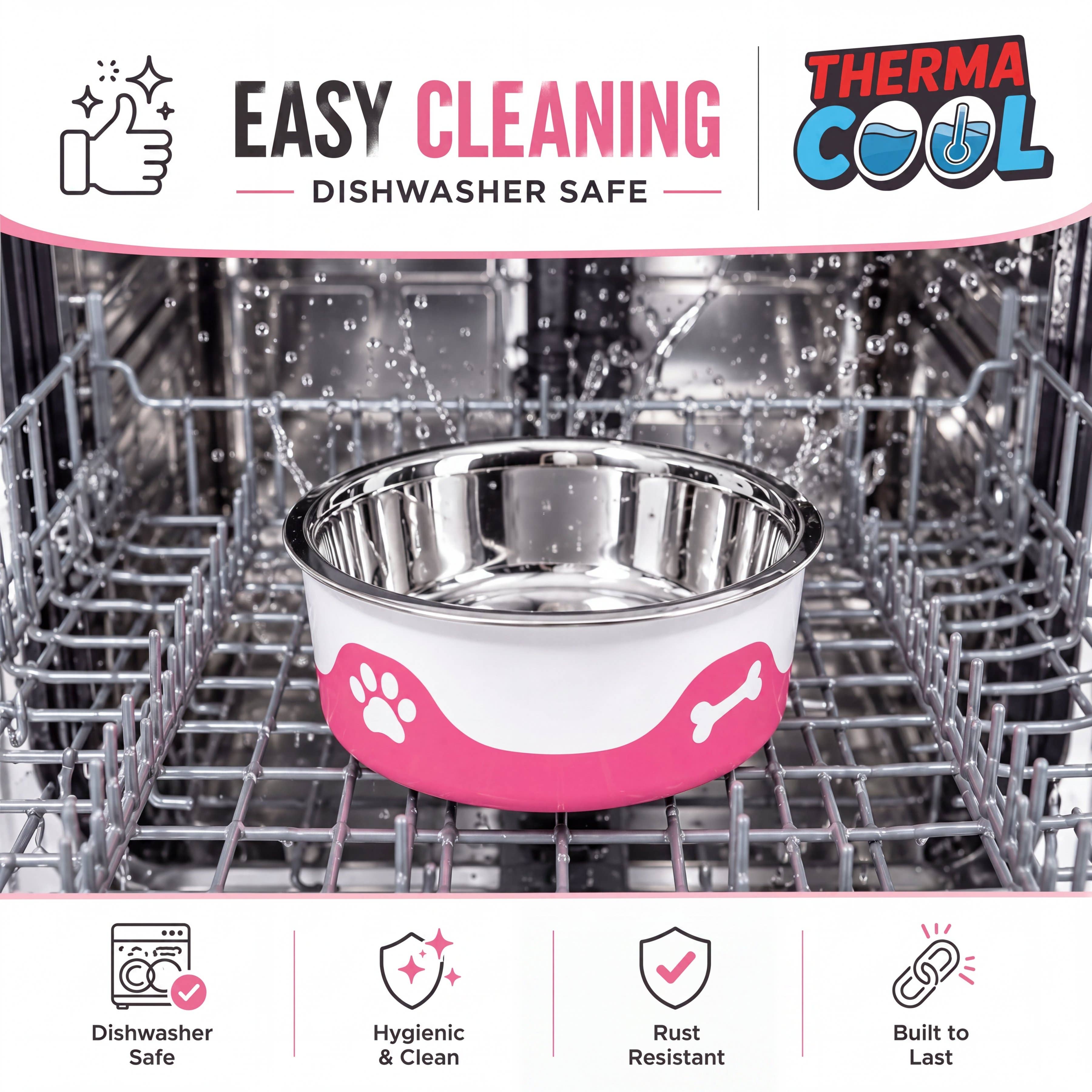 Hot Pink-ThermaCool Dog & Cat Bowls