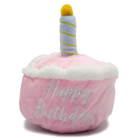 Milos Happy Birthday Cake Plush Dog Toy - Pink