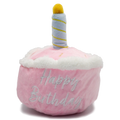 Milos Happy Birthday Cake Plush Dog Toy - Pink