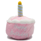 Milos Happy Birthday Cake Plush Dog Toy - Pink