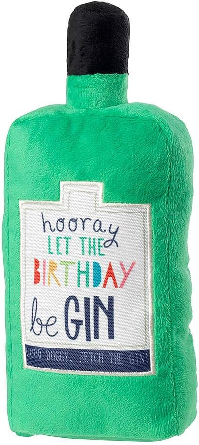 House of Paws Plush Birthday Gin Bottle Dog Toy